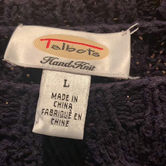 TALBOTS Hand Knitted Navy color sweater - Picture 2 of 3